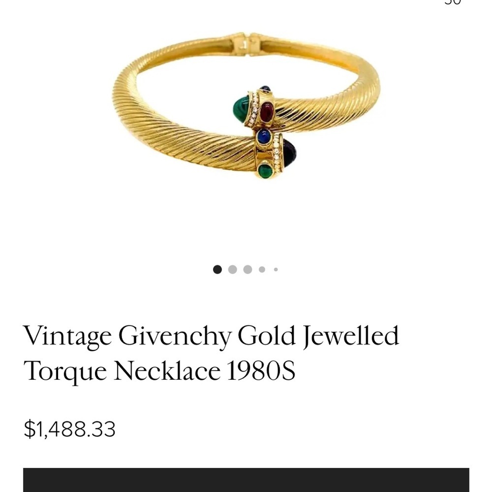 Givenchy Gold Necklace Set with Jewel Accents  2 piece bracelet and necklace